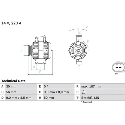 Alternátor BOSCH 0 986 047 800