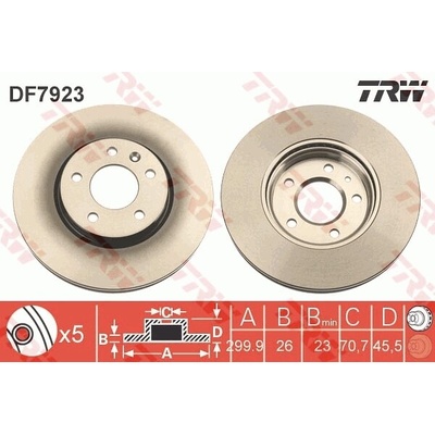 Brzdový kotúč TRW DF7923