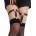 SuperLove Faux Leather Garters with Hearts 81317 Black