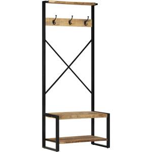 vidaXL vidaXLS Закачалка за дрехи 80x40x190 cm Масивна груба дървесина Манго (4015961)