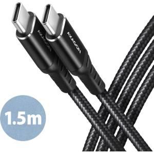AXAGON BUCM-CM15AB 1, 5 м USB C черен кабел за данни и зареждане (BUCM-CM15AB)