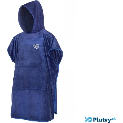 Aqua-Speed plavecké poncho rýchloschnúci uterák s kapucňou tmavomodrá