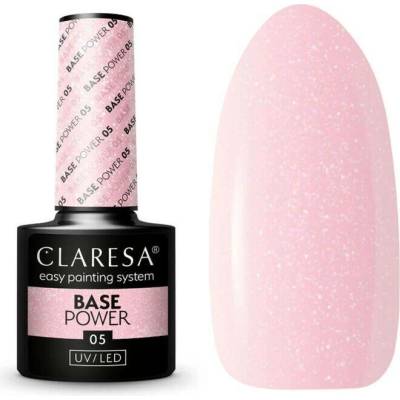 CLARESA Power Base gel lak 05 světle růžový se třpytkami 5 g