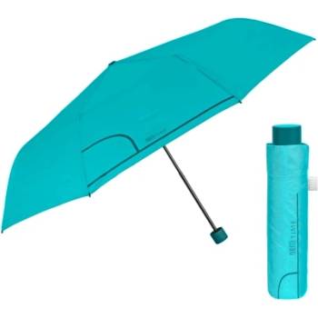 Дамски сгъваем неавтоматичен чадър Perletti Time 26353, Тюркоаз