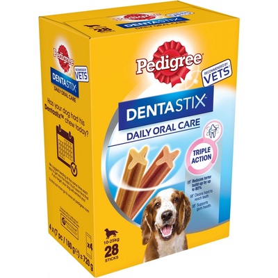 Pedigree Dentastix každodenní péče o zuby Medium, 28 ks pro středně velké psy 10-25 kg