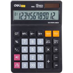 Deli Калкулатор Deli Smart EM01420, 12 разряден дисплей, настолен, проверка на 120 стъпки, черен (Smart EM01420) Калкулатори