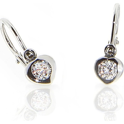 Jan Kos jewellery zlaté náušnice s bílým kamenem 31505813
