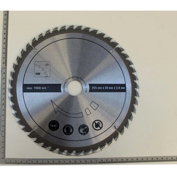 Scheppach pilový kotouč na dřevo, TCT pr. 255/30/2,8, 48 zubů