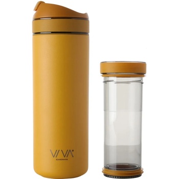 Image 1 of Viva Чаша за пътуване RECHARGE ANYTIME 460 мл, с инфузер за чай, цвят горчица, Viva Scandinavia (VS82052)