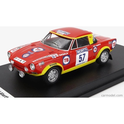 Trofeu Fiat 124 Abarth night Version N 57 Rally 1000 Lakes 1974 Marketta Oksala Terttu Aho Červená Žlutá 1:43