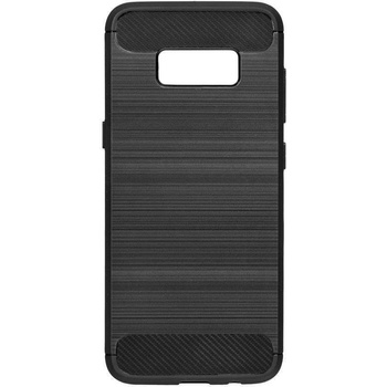 Forcell Противоударен Силиконов Калъф за SAMSUNG S8, FORCELL Carbon Case, Черен (5901737414328)