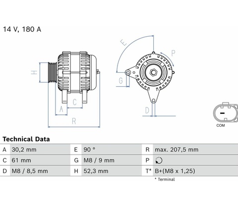 Alternátor BOSCH 0 986 086 310