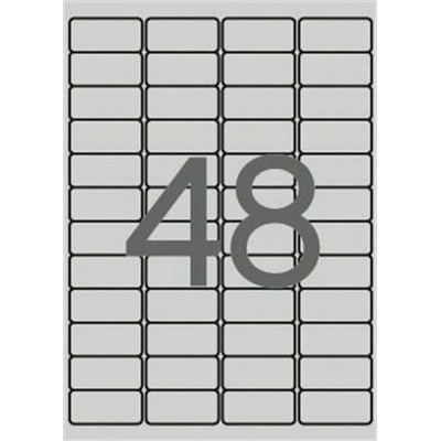 Etikety, 45,7x21,2 mm, polyester, odolné voči poveternostným podmien., zaoblené rohy, APLI, strieborné, 4800 etikiet bal