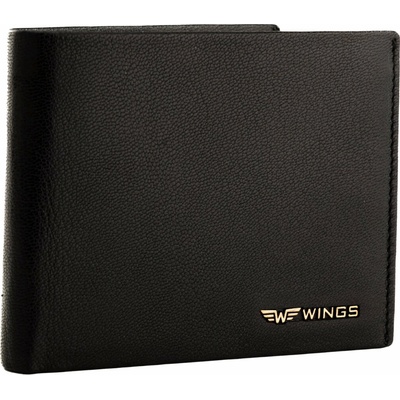 WINGS Pánská peněženka WINGS z přírodní kozí kůže černá L