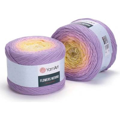 Yarn Art příze Flowers Merino 545 smetanová, žlutá, růžová, fialková