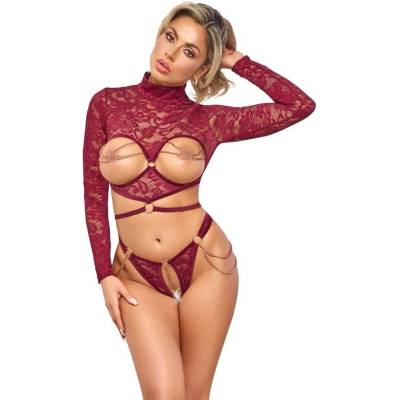Abierta Fina Open Top & Thong red M