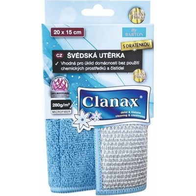Clanax švédska utierka s drôtenkou 20 x 15 cm 280 g 1 ks