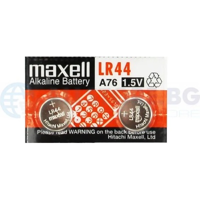 Maxell Бутонна микроалкална батерия lr-44 /ag13/ 2бр. 1, 55v в опаковка maxell (ml-ba-lr-44)