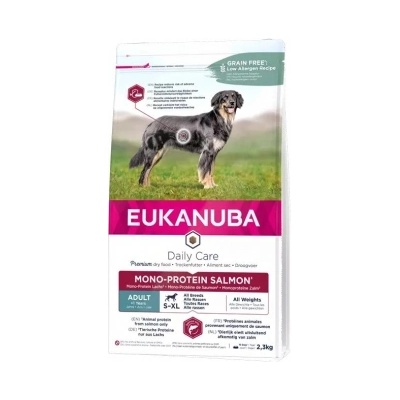 EUKANUBA Daily Care Mono Protein Salmon - Висококачествена суха храна за израснали кучета със сьомга, 12 кг