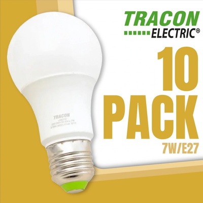 Tracon electric LED žiarovka guľa E27 7W neutrálna biela 10 ks 2pack