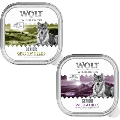 Wolf of Wilderness Senior Duo-Protein 6 mix balenie 3x jahňacie a kuracie, 3x kačacie a teľacie 6 x 300 g