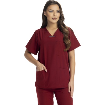 Работен екип от медицинска туника и панталон в цвят бордо Kala (B91WR)