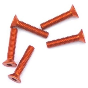 Arrowmax Alu Screw Allen Countersunk M3X15 Orange 7075 5 AM-14CS3015-O