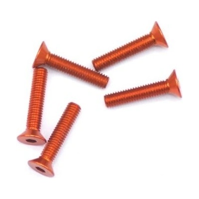 Arrowmax Alu Screw Allen Countersunk M3X15 Orange 7075 5 AM-14CS3015-O