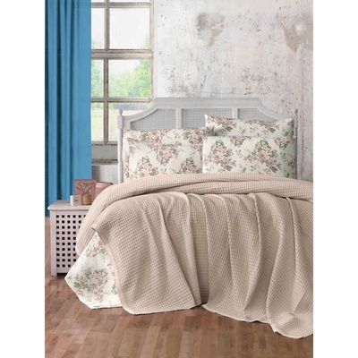Mila Home Светлокафяво памучно покривало за легло 220x240 cm Waffle - Mila Home (HKG-SLH-PIQUE106)