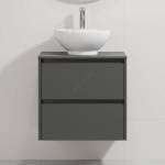 Bath Deluxe Шкаф за баня с мивка TRONDHEIM/DRAMMEN 60x57x46 см антрацит/бял (SETBT0147A)