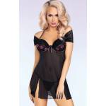 LivCo Corsetti Fashion Нощница в черен цвят Kastalia в комплект с прашкиMODEL3078 SALE - , размер S