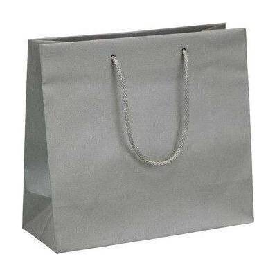 Papírová taška Silver 250x110x200 mm s pletenou šňůrkou