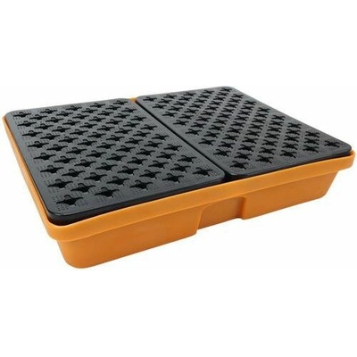 Plastová záchytná vaňa s roštom, 805 x 640 mm, kapacita 60 l - Manutan Expert