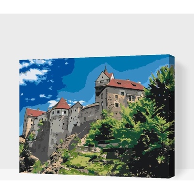 Painting Queens Malování podle čísel Hrad Loket 60 x 80 cm vypnuté plátno na rám PBN/LOKETCASTLE/60 x 80/W