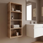 TopMebel Рафт за стена Rafina TopMebel от меламин в цвят орех Ud 40x15x90cm