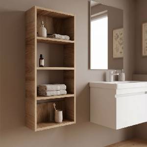 TopMebel Рафт за стена Rafina TopMebel от меламин в цвят орех Ud 40x15x90cm