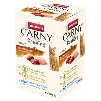 Výhodné balenie Animonda Carny Country Adult Multipack 12 x 100 g - farmhouse variety (3 druhy)
