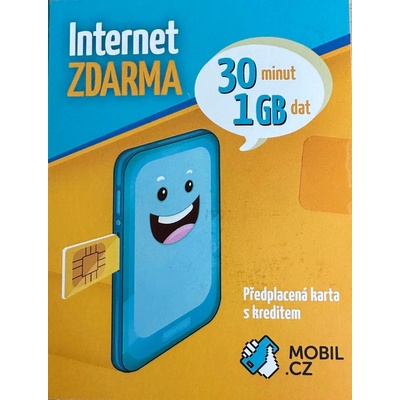 MOBILCZ MOBIL.CZ Předplacená karta s kreditem 100Kč + 1GB + 30minut