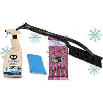 K2 ZIMA Odmrazovač kefa škrabka špongia s irchou, vreckovky