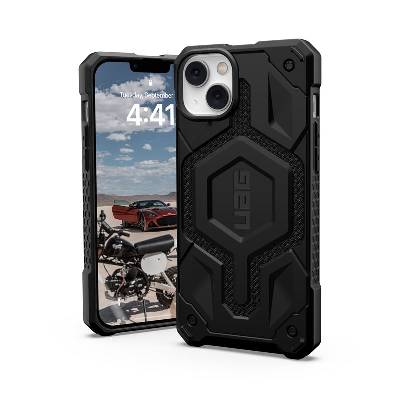 Urban Armor Gear Gear Monarch Pro Kevlar Case - удароустойчив хибриден кейс с MagSafe за iPhone 14 Plus (черен-кевлар)
