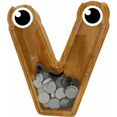 Pokladnička drevená Písmenko V