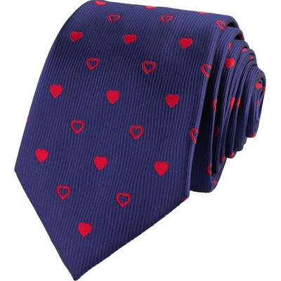 Pánská kravata Srdce tmavě modrá – Zboží Dáma