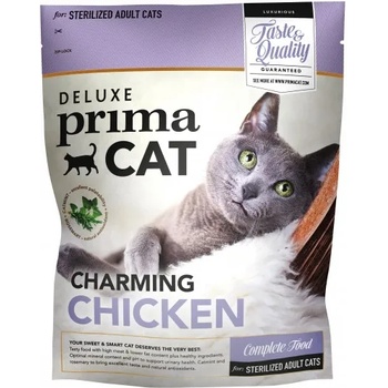 Prima Pet Premium PrimaCat Deluxe Chunky Chicken Sterilized - пълноценна храна с пилешко месо, за кастрирани котки над 12 месеца 400 гр