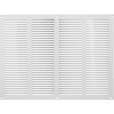 Ventishop KVMb 400x300 kovová hranatá větrací mřížka se síťkou, bílá
