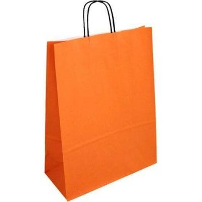 Papírová taška oranžová Toptwist 320x140x420 mm s krouceným uchem