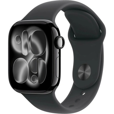 Apple Watch Series 11 42 mm Klavírny čierny hliník s čiernym športovým remienkom S/M MEQT4WF/A
