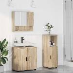 vidaXL Комплект мебели за баня 3 бр. Сонома дъб 61 x 35 x 64 см (3392945)
