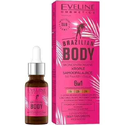 Eveline Cosmetics Brazilian Body samoopaľovacie kvapky na tvár a telo 18 ml