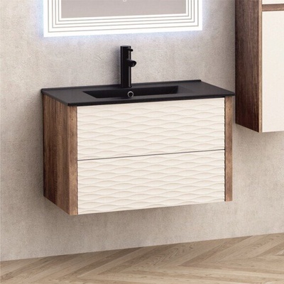 InterCeramic Шкаф за баня InterCeramic ICP 8043 + МИВКА ICC 8066B ЧЕРЕН МАТ (ICP 8043 + МИВКА ICC 8066B ЧЕРЕН МАТ)