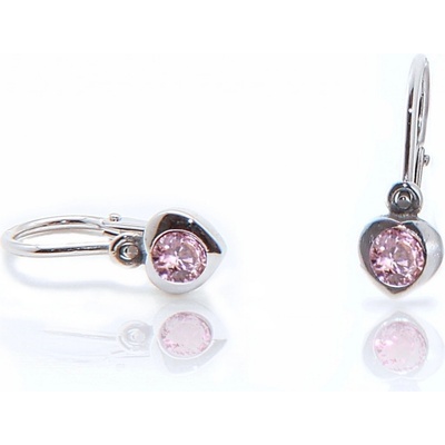 Jan Kos jewellery zlaté náušnice s růžovým kamenem 31501905